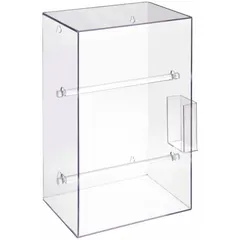 Manual label dispenser for rolls up to 3 in diameter. Overall length 8 1/2 in, overall height 14 in. Used in packaging, warehousing, and assembly operations to apply adhesive labels.