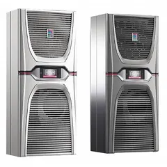 Wall-mount air conditioner for electrical enclosures, providing 5119 BtuH cooling capacity. Operates in cooling-only mode with multi-voltage support (110/240V/380/480V). Weather-resistant construction suitable for outdoor or washdown environments. Protects sensitive components from overheating.