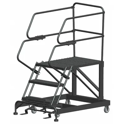 BALLYMORE Mobile Work Platform: 2.5 ft Platform Ht - Max, 36 in x 36 in, Steel - Manual-Lock Rolling Single-Access Platforms