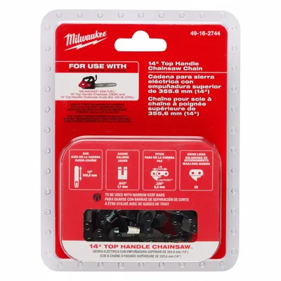 MILWAUKEE Chainsaw Chain: 14 in Compatible Bar Lg, 0.325 LP, 0.04 in Gauge