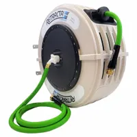 Spring Return Garden Hose Reel: 82 ft. (1/2 I.D), 3/4 in FGHT x 3/4 in MGHT, 150 psi Max Op Pressure (MPN DR482P-05)