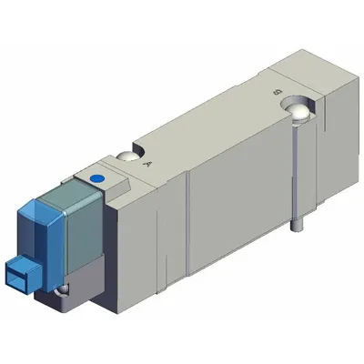 SMC Solenoid Valve: SY7000 Series, Single Solenoid, Five-Way / Two-Position - SMC SY Series Directional Control Valves