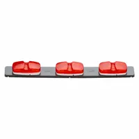 GROTE Bar Lamp: Marker Light, Incandescent, Rectangular, Red, Screw, Blunt Cut Wires, P2 SAE Lens (MPN 49082)