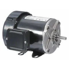 Totally enclosed fan-cooled (TEFC) 3-phase AC motor with rigid base mount. Rated 1/4 hp, 1725 RPM at 60 Hz, 208-230/460V AC, full load current 1.3-1.4/0.70 A. Suitable for industrial equipment such as pumps, fans, conveyors, and machine tools requiring continuous operation in dusty or non-hazardous environments.
