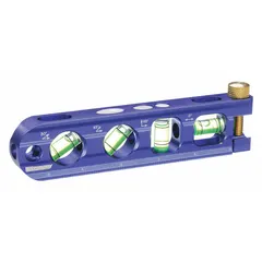 This magnetic torpedo level is used for measuring level, plumb, 45° angle, and 30° angle. It features top and side read vials and has an overall length of 6 1/4 inches. The level is suitable for use in tight spaces where hands-free operation is beneficial.