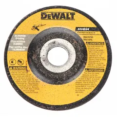 General purpose grinding wheel for soft metals such as steel and iron. Type 27 depressed center design with 30 grit aluminum oxide abrasive for material removal and weld seam blending. Dimensions: 4-1/2" diameter, 1/4" thickness, 7/8" arbor hole.