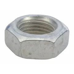 This hex nut is a replacement fastening component for power tools. It is used to secure assemblies on compatible equipment, ensuring proper mechanical function during operation.