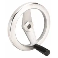 KIPP Hand Wheel: Spoked, Fixed Handle, Aluminum, 3/8 in Bore, 80 mm Dia, Zinc-Plated (MPN K0162.2080XCO)