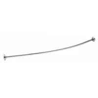 FRANKLIN BRASS Curved Shower Rod: 1 in Overall Wd, Stainless Steel, Bright, Screws (MPN 211-5BS)