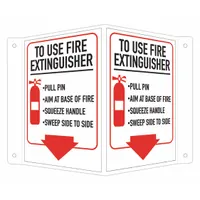 Fire Extinguisher Sign: Aluminum, Mounting Holes Sign Mounting, 6 in x 7 1/2 in Nominal Sign Size (MPN LCVB-0010-NA_4x6)
