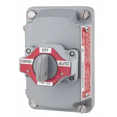 Non-illuminated selector switch with cover from the EFKB series. Features a short-handled knob operator head with maintained/maintained/momentary action and 2-circuit contact form. Designed for industrial control panels where a covered switch assembly protects against accidental actuation.
