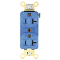 HUBBELL Receptacle: Duplex, 5-20, Blue, 125V AC, 20 A, 2 Pole / 3 Wire (MPN HBL5352BL)