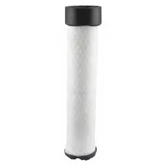 Round engine air filter with radial seal and cellulose/paper media. Designed for Kubota vehicles. Used in agricultural, construction, and industrial equipment to trap airborne contaminants and protect the engine.