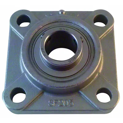 NTN 4 Bolt Flange Bearing: Radial Ball, 1 3/8 in Bore, SS, Set Screws, 4 19/32 in Lg - Food-Grade Flange-Mount Ball Bearings
