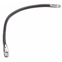 This 4-gauge black cable is 33 inches long and rated for 60VDC, with bolt-type connections on both ends. It is used as a switch-to-start cable in vehicle electrical systems, connecting the ignition switch to the starter solenoid