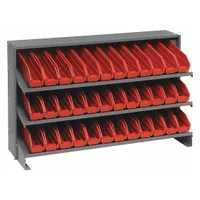 QUANTUM STORAGE SYSTEMS Bench Pick Rack: 36 in x 12 in x 21 in, 1 Usable Sides, 3 Shelves, 36 Bins (MPN QPRHA-100RD)