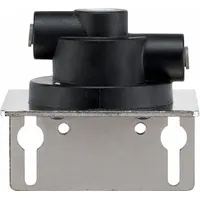 This EVERPURE water filter head features a Quick-Connect design for 1/4 in tubing, with overall height of 5-3/8 in and width of 4-5/8 in. It is used to connect filter cartridges in residential or commercial water filtration systems, such as under-sink drinking water setups or ice machine supply lines