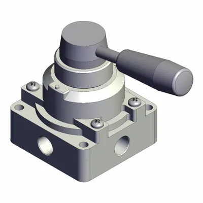 SMC Hand Valve: VH Series, Lever Actuator, 1/4 in NPT, Side-Ported Body - VH Series Manual Air Control Valves