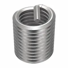Screw-locking tanged helical insert for repairing or reinforcing threads in metal substrates. Features M16-2.00 coarse thread, plain finish, 18-8 material grade, and right-hand thread direction. Requires 16.5mm drill bit and STI tap size M16-2.00. Tensile strength 200,000 to 250,000 psi. Supplied in 100-pack.