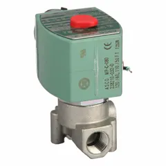 This 2-way, 2-position normally closed solenoid valve is designed for high-flow applications. It features a 1/4 in pipe size, operates on 120V AC (also compatible with 110V AC), and includes a watertight coil enclosure. Suitable for on/off control of water, air, and light oil in industrial fluid systems.