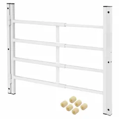 This fixed-installation window security bar from PRIME-LINE is constructed of carbon steel with a white finish. It features 4 bars, a height of 21 1/4 inches, and adjusts to fit window widths from 15 3/4 to 22 inches. Suitable for inside or outside mounting, it provides a security solution for residential or light-commercial windows.