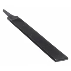 Rectangular file with smooth double-cut teeth for finishing flat surfaces. Measures 8 in length without tang, 13/16 in width, 11/64 in thickness, with three cut edges. Suitable for deburring, shaping, and smoothing metal workpieces in maintenance and fabrication tasks.