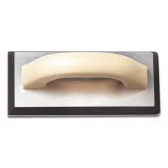 This tile float features a square-shaped gum rubber blade for applying and smoothing grout into tile joints. The plastic handle provides a comfortable grip during use. Suitable for grout application on wall and floor tiling projects.