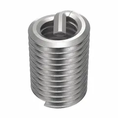Free-running tanged helical insert for M5-0.80 metric coarse threads. Made from 18-8 stainless steel with tensile strength 200,000-250,000 psi. Used to repair or reinforce tapped threads in metal components. Supplied in a 100-piece pack.
