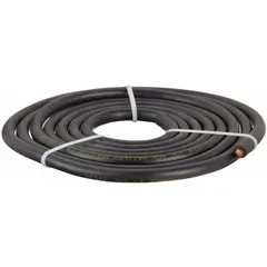 This 4-gauge jumper cable is 120 inches long with a black jacket and a maximum current rating of 60 A. Designed as a cut-to-length cable, it can be trimmed to fit custom installations in vehicle electrical systems, battery banks, and power equipment connections.