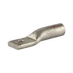 Aluminum one-hole compression lug for terminating stranded aluminum wire from 500 kcmil to 250 kcmil. Long barrel design with 1/2 in stud size. Used in high-capacity electrical connections such as power distribution, switchgear, and heavy equipment.