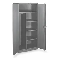 LYON Storage Cabinet: 48 in x 24 in x 82 in, 4 Shelves, Swing Handle & Padlock Hasp, 14 ga Panel (MPN DD1148)