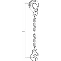 PEWAG Chain Sling: 3/8 in Chain Trade Size, 120 Chain Grade, Grab Hook/Sling Hook, Steel, Fixed (MPN 10G120SSG/10)