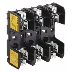 3-pole open-block fuse holder for UL Class H and K cartridge fuses. Rated 250 V AC with box lug terminals and non-indicating design. Suitable for industrial power distribution, motor control centers, and panelboards.