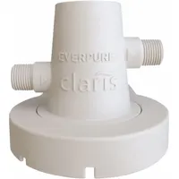 Replacement filter head for water filtration systems. Connects filter cartridges to plumbing lines with 3/8 in NPT connections. Overall height 5 1/4 in, width 3 7/8 in. Suitable for use in residential or commercial filtration setups