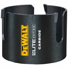 Carbide-tipped hole saw for cutting wood. Features a 3-5/8 in diameter, 5/8"-18 thread size, and 2-7/16 in maximum cutting depth. Used for creating clean holes in wood for wiring, piping, and other installations.