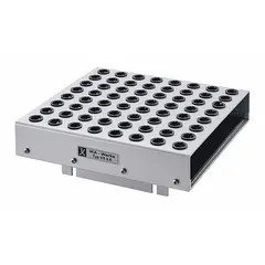 This dish attachment is designed for use with IKA model 0002819001. It measures 8 1/4 inches in overall length and 16 inches in overall width. Typically used in laboratory shakers, vortex mixers, and rockers to hold dishes during mixing or agitation.