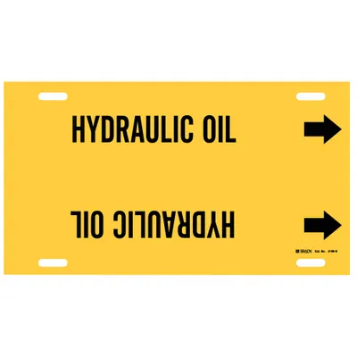 BRADY Hydraulic Oil Strap-On Pipe Marker - Hydraulic Oil Strap-On Pipe Markers