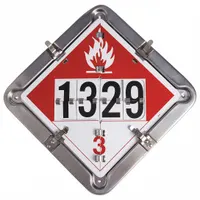 Placard measuring 13 5/8 in x 13 5/8 in with a label height of 13 5/8 in. Displays Various DOT Classes for identifying hazardous materials during transport. Suitable for use on shipping containers, trucks, and rail cars