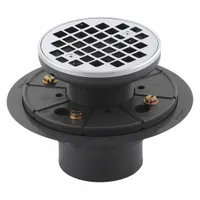 KOHLER Shower Drain: 6 1/2 in Overall Dia, 6 1/2 in Grate Size, 3 in Nominal Pipe Size, Threaded (MPN K-9135-CP)