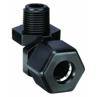 PARKER Compression Fitting Elbow: 1/2 in OD x 3/8 in Pipe Size, Compression x MNPTF - Polypropylene Compression Tube Fittings