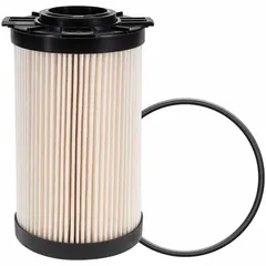 Cartridge fuel filter with cellulose media, 6 in overall length, 3 1/4 in outside diameter, and 1 7/16 in inside diameter. Includes gasket. Used in diesel fuel systems to remove contaminants from fuel.