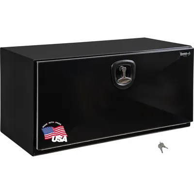 BUYERS PRODUCTS Single Drop-Down Door Box, 18 in Depth, Black, Keyed Lock - Single Drop-Down Door Boxes