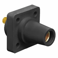 Female single pole receptacle rated 400 A with straight taper nose mating configuration and threaded stud termination. Part of the Series 16 line. Used for high-current connections in industrial power distribution systems.