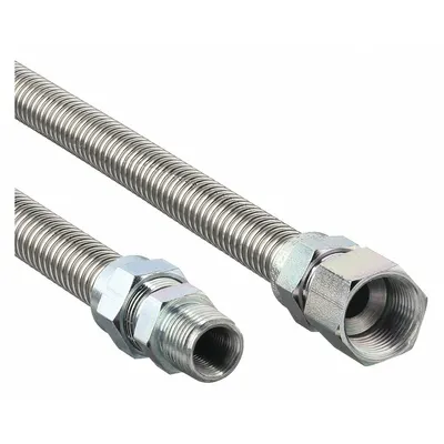 DORMONT Gas Connector: 3/8 in Hose Inside Dia., 5 ft Hose Lg, 53,200 BTU Capacity - Dryer Connectors