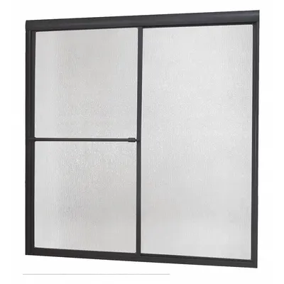 FOREMOST Tub Door: Framed, 58 in Overall Ht, Rain Tempered Glass - Double Sliding Bathtub Doors