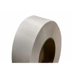 This white polypropylene strapping is designed for use with automated strapping equipment to secure, bundle, and unitize loads. With a width of 3/16 in, thickness of 0.0205 in, and break strength of 120 lb, it is suitable for lightweight cartons and palletizing in industrial packaging. Not AAR approved.