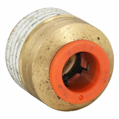 SMC KQ2S11-37AS Push-to-Connect x MNPT Brass Tube Fitting, 1/2" Thread, White - Polybutylene & Brass Tube Fittings