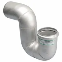 BLUCHER Trap: Stainless Steel, Unfinished, Silver, 4 in Nominal Pipe Size, 11 3/8 in Overall Lg (MPN PT-4)