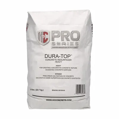 H&C Dura-Top Concrete Resurfacer, Cement, Gray, 50 lb Bag, 150 sq ft Coverage - Concrete Resurfacers