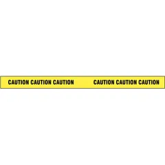 General Caution Messaging Barrier Tape, 2 in x 180 ft, Yellow Vinyl
